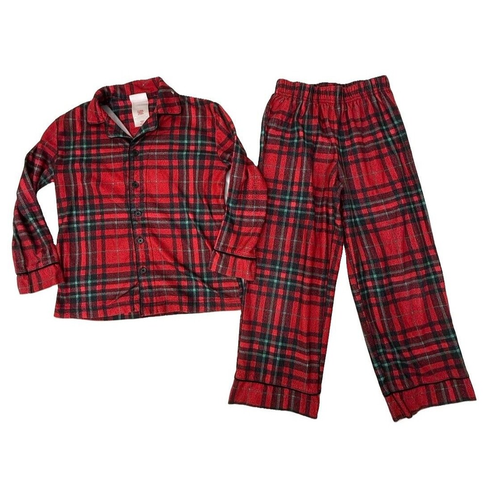 Wondershop Target Kids 6 Red Green Plaid Christmas Pajama Set 2 Pc